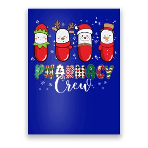 Pharmacy Crew Christmas Pills Snow Reindeer Santa Lights Gift Poster