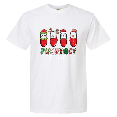 Pharmacy Crew Christmas Pills Snow Reindeer Santa Lights Gift Garment-Dyed Heavyweight T-Shirt