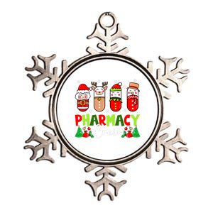 Pharmacy Crew Christmas Pills Snow Reindeer Xmas Pajamas Gift Metallic Star Ornament