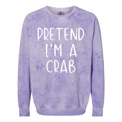 Pretend Crab Costume Halloween Lazy Easy Colorblast Crewneck Sweatshirt