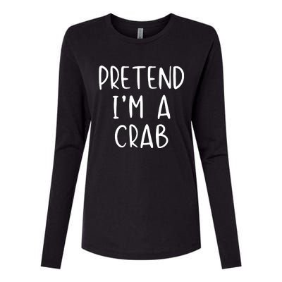 Pretend Crab Costume Halloween Lazy Easy Womens Cotton Relaxed Long Sleeve T-Shirt