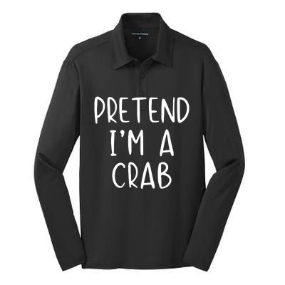 Pretend Crab Costume Halloween Lazy Easy Silk Touch Performance Long Sleeve Polo