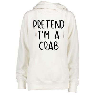 Pretend Crab Costume Halloween Lazy Easy Womens Funnel Neck Pullover Hood