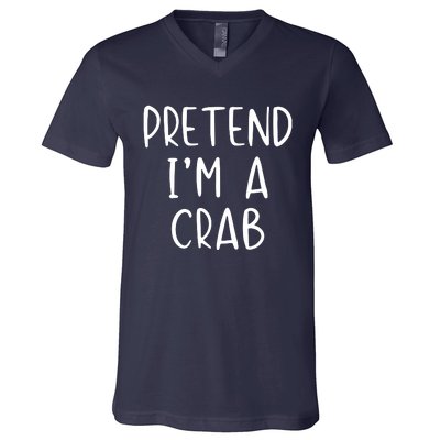 Pretend Crab Costume Halloween Lazy Easy V-Neck T-Shirt