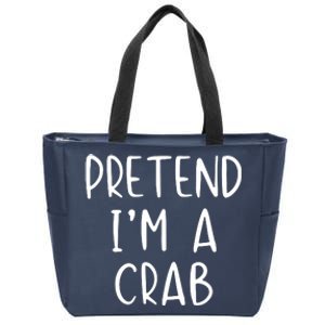 Pretend Crab Costume Halloween Lazy Easy Zip Tote Bag