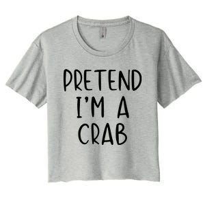 Pretend Crab Costume Halloween Lazy Easy Women's Crop Top Tee