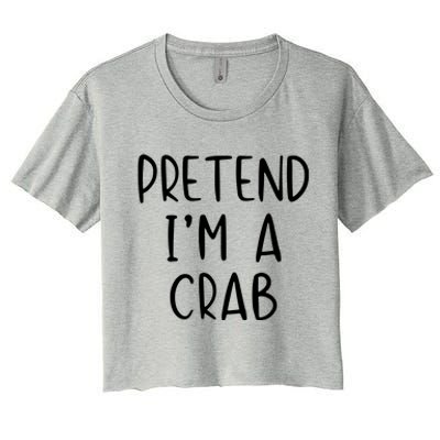 Pretend Crab Costume Halloween Lazy Easy Women's Crop Top Tee