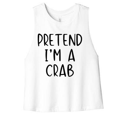 Pretend Crab Costume Halloween Lazy Easy Women's Racerback Cropped Tank