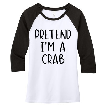 Pretend Crab Costume Halloween Lazy Easy Women's Tri-Blend 3/4-Sleeve Raglan Shirt