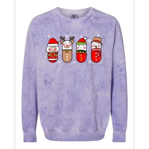 Pharmacy Crew Christmas Pills Snow Reindeer Xmas Pajamas Gift Colorblast Crewneck Sweatshirt