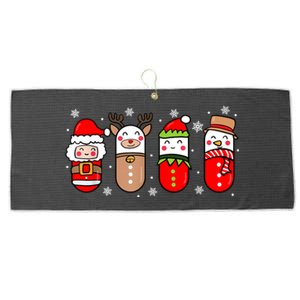 Pharmacy Crew Christmas Pills Snow Reindeer Xmas Pajamas Gift Large Microfiber Waffle Golf Towel