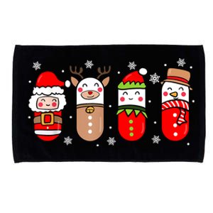 Pharmacy Crew Christmas Pills Snow Reindeer Xmas Pajamas Gift Microfiber Hand Towel