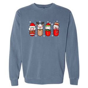 Pharmacy Crew Christmas Pills Snow Reindeer Xmas Pajamas Gift Garment-Dyed Sweatshirt