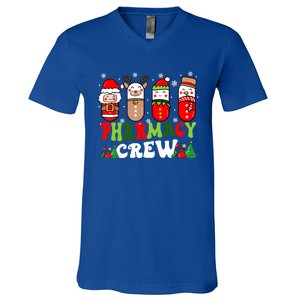 Pharmacy Crew Christmas Pills Snow Reindeer Xmas Pajamas Gift V-Neck T-Shirt