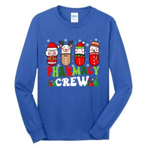 Pharmacy Crew Christmas Pills Snow Reindeer Xmas Pajamas Gift Tall Long Sleeve T-Shirt