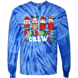 Pharmacy Crew Christmas Pills Snow Reindeer Xmas Pajamas Gift Tie-Dye Long Sleeve Shirt