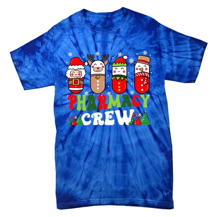 Pharmacy Crew Christmas Pills Snow Reindeer Xmas Pajamas Gift Tie-Dye T-Shirt