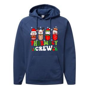 Pharmacy Crew Christmas Pills Snow Reindeer Xmas Pajamas Gift Performance Fleece Hoodie