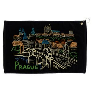 Prague City Charles Bridge Grommeted Golf Towel