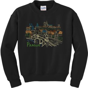 Prague City Charles Bridge Kids Sweatshirt