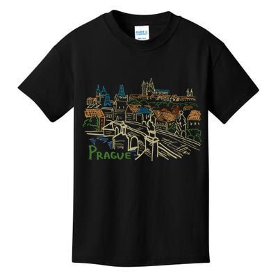 Prague City Charles Bridge Kids T-Shirt