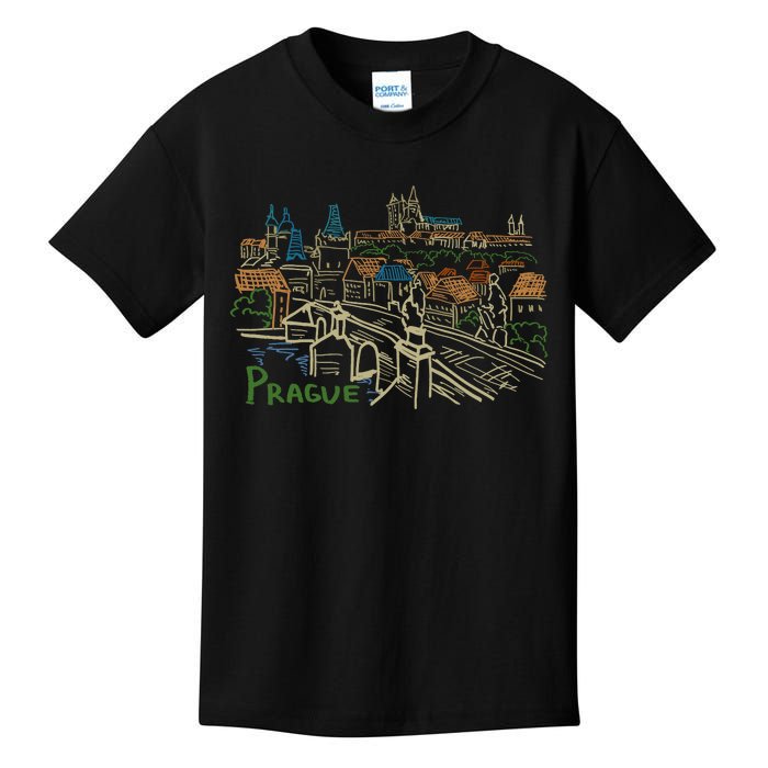 Prague City Charles Bridge Kids T-Shirt