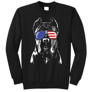 Proud Cane Corso American Flag Sunglasses Patriotic Dog Sweatshirt