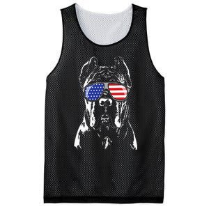 Proud Cane Corso American Flag Sunglasses Patriotic Dog Mesh Reversible Basketball Jersey Tank