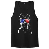 Proud Cane Corso American Flag Sunglasses Patriotic Dog PosiCharge Competitor Tank