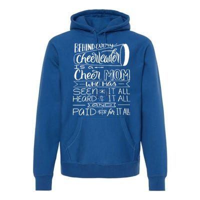 Proud Cheer Cheerleader Mom Parent Saying Seen Heard Paid Funny Gift Premium Hoodie