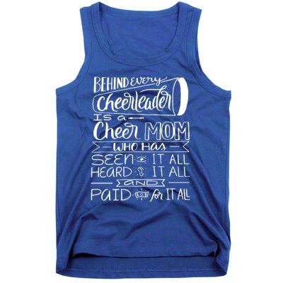 Proud Cheer Cheerleader Mom Parent Saying Seen Heard Paid Funny Gift Tank Top