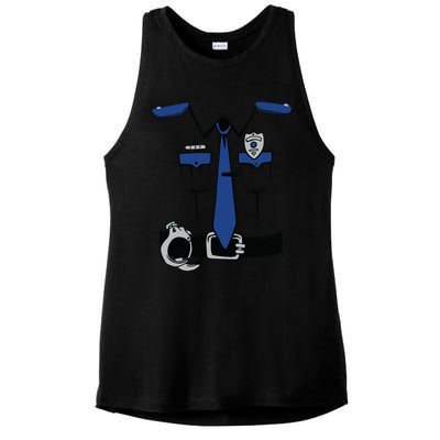 Police Costume Cop Uniform Officer Halloween Ladies PosiCharge Tri-Blend Wicking Tank