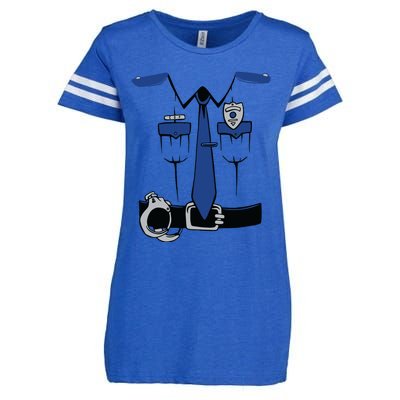 Police Costume Cop Uniform Officer Halloween Enza Ladies Jersey Football T-Shirt