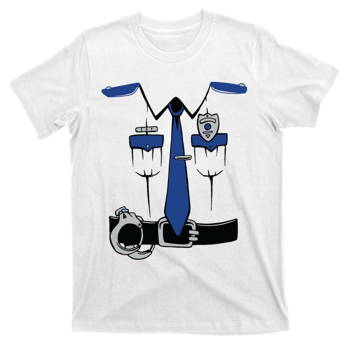 Police Costume Cop Uniform Officer Halloween T-Shirt