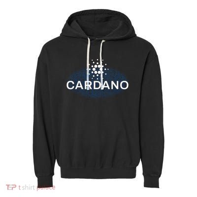 Pixel Cardano Cryptocurrency Logo Garment-Dyed Fleece Hoodie