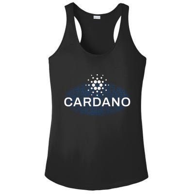 Pixel Cardano Cryptocurrency Logo Ladies PosiCharge Competitor Racerback Tank
