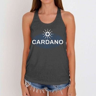 Pixel Cardano Cryptocurrency Logo Women's Knotted Racerback Tank