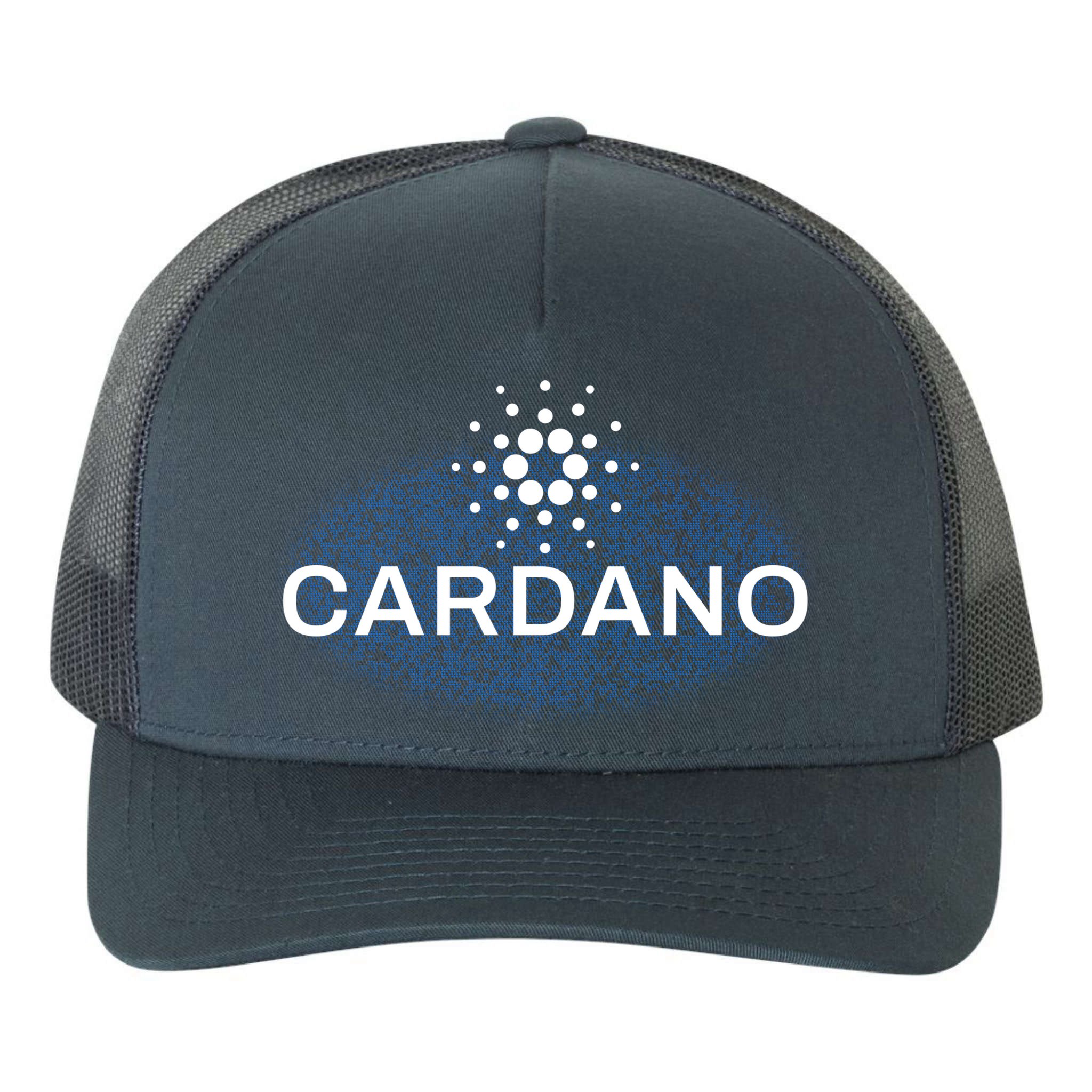 Pixel Cardano Cryptocurrency Logo Yupoong Adult 5-Panel Trucker Hat