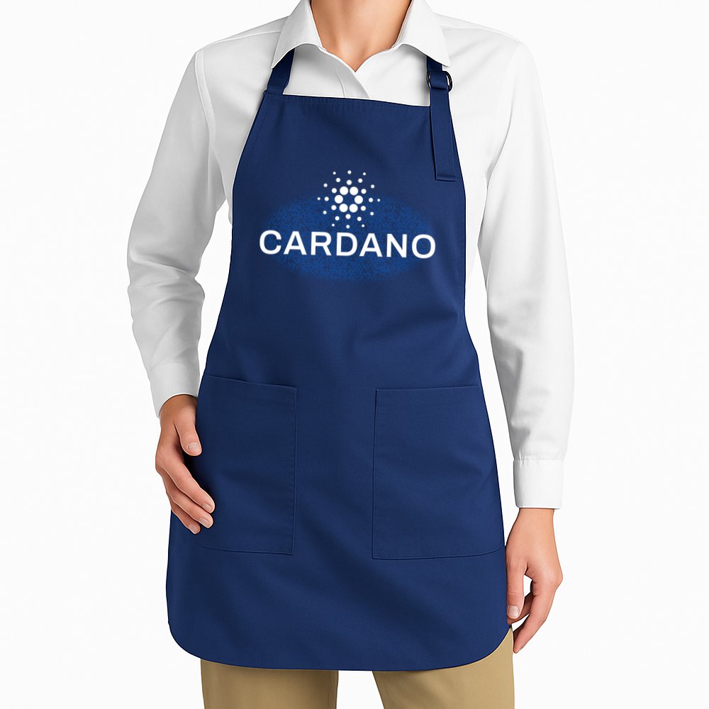Pixel Cardano Cryptocurrency Logo Apron