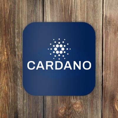 Pixel Cardano Cryptocurrency Logo Coaster