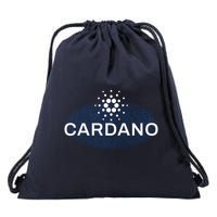 Pixel Cardano Cryptocurrency Logo Drawstring Bag