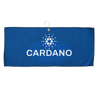 Pixel Cardano Cryptocurrency Logo Large Microfiber Waffle Golf Towel