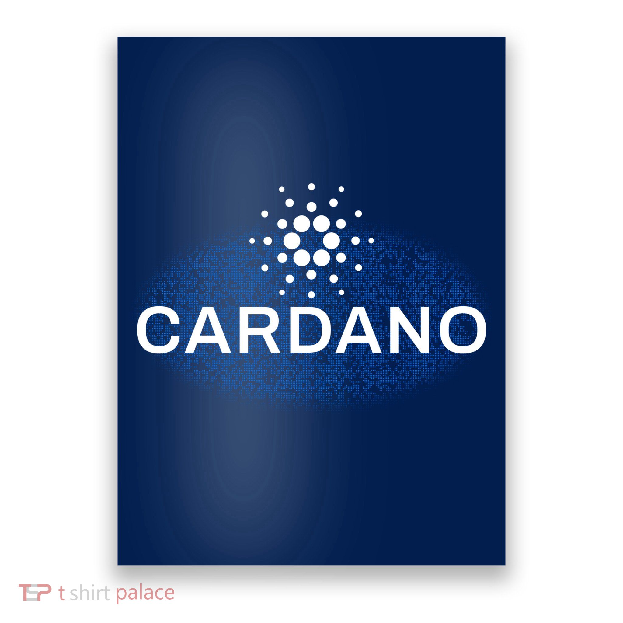 Pixel Cardano Cryptocurrency Logo Poster