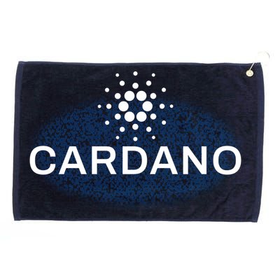 Pixel Cardano Cryptocurrency Logo Grommeted Golf Towel