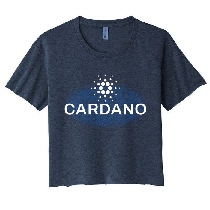 Pixel Cardano Cryptocurrency Logo Women's Crop Top Tee