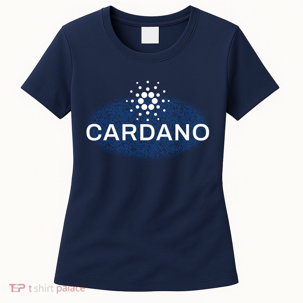 Pixel Cardano Cryptocurrency Logo Womens T-Shirt
