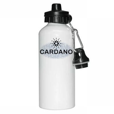 Pixel Cardano Cryptocurrency Logo Aluminum Water Bottle 