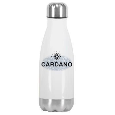 Pixel Cardano Cryptocurrency Logo Stainless Steel Insulated Water Bottle