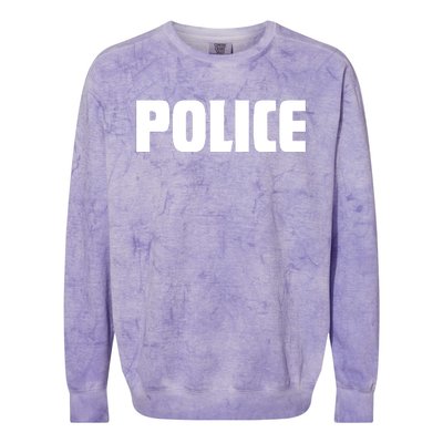 Police Costume Cop Uniform Officer Halloween Colorblast Crewneck Sweatshirt