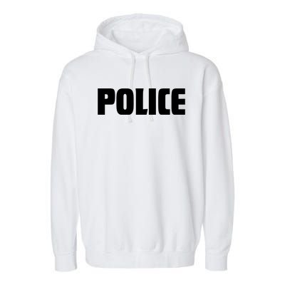 Police Costume Cop Uniform Officer Halloween Garment-Dyed Fleece Hoodie